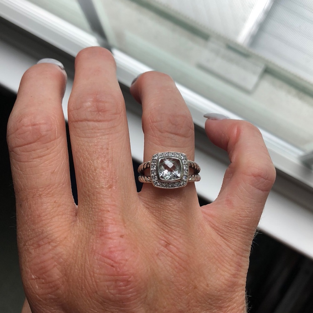 *SOLD*David Yurman Petite Albion White Topaz Ring